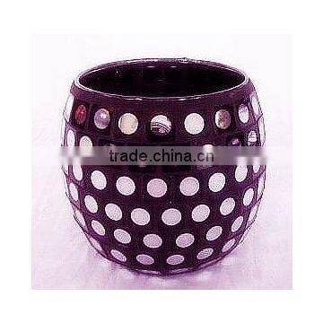 Customized China Professional Manufacturer Black Mosaic Vase Wholesale photo-2