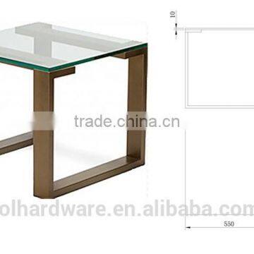 Bronze Polished Stainless Steel With Glass Top Side Table photo-2