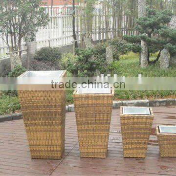 Rattan floor vases