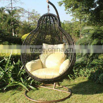 Garden rattan wicker hanging chair with stand