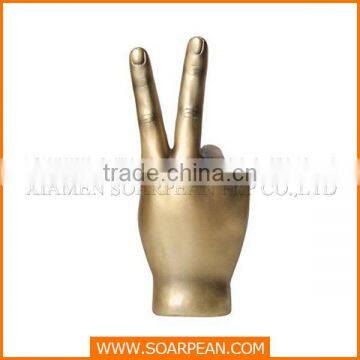 Golden painting hand sculpture fiberglass window displays props