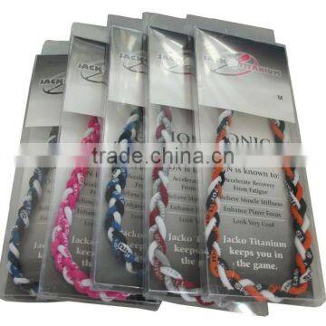 China wave titanium sports necklace wholesale
