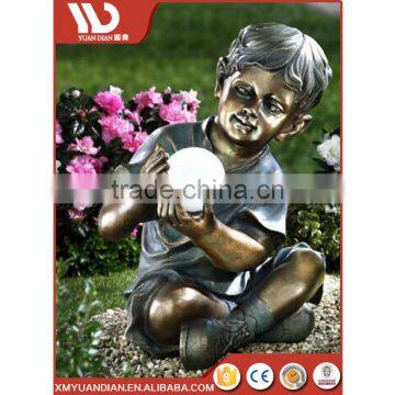 Art Work Resin Craft Decorations Garden Led Solar Light With Timer