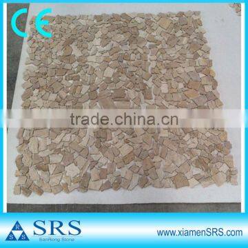 Beige irregular random marble mosaic