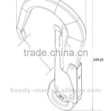 A7312 CE EN362 Forged Aluminum Double Action Safety Rebar Hook photo-4
