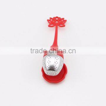 Nice Design Mini Silicone Flower Tea Infuser in Red photo-3