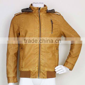 Cheap Motorcycle Man PU Leather Jacket