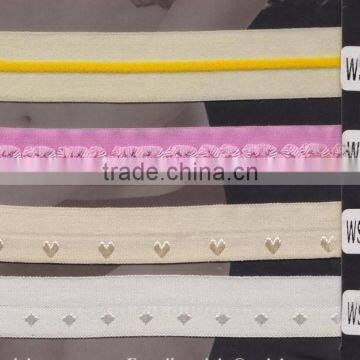 heart design customized elastic fold over webbing