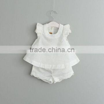 2017 Girls Summer Trendy Cool Suit Designs Pure Colour Boutique Girl Clothing Set photo-5