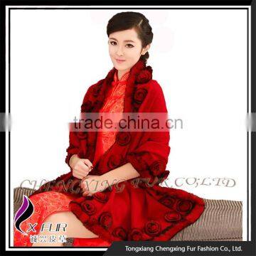CX-B-P-40D Factory Direct Sale Cashmere Fur Shawl Cape photo-3