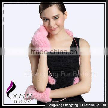 CX-A-35E Fashion Women Winter Lovely Dress Girl Gloves Knitted Mink Fur Glove photo-4