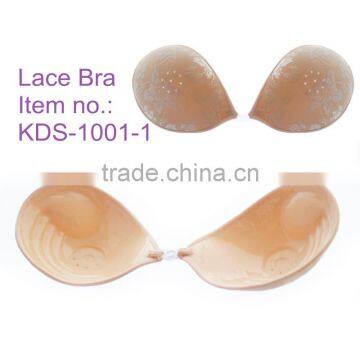 Polyolefin gel factory made adhesive lace delicate bra