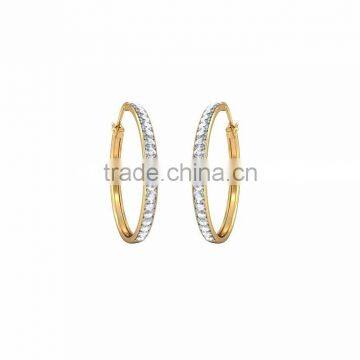 Gold Plated Zirconia Imitation Hoop Earrings