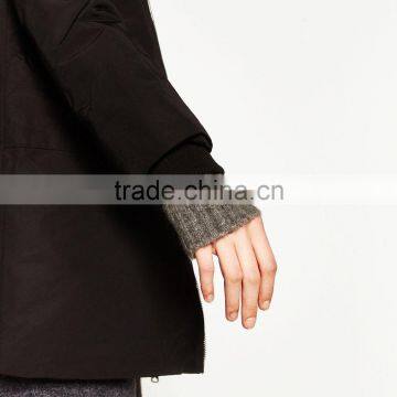 High Quality Fashion Black Parka Italian Fur Coats for Lady photo-6