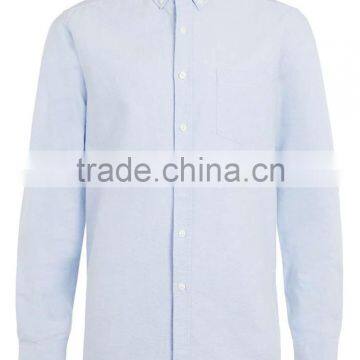 2016 Latest Blue Oxford Long Sleeve Casual Shirt photo-5