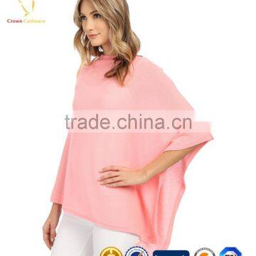 Pink Lovely Lady Cashmere Knitted Poncho Shawls