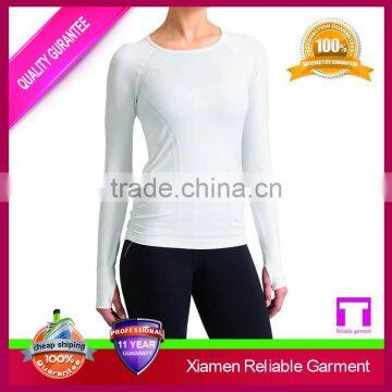 High Quality New Design Long Sleeve Running Suit for Gym Fitness Women's Wholesale T Shirt 2016 photo-2