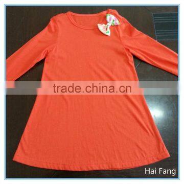 OEM Children Girls Long Sleeve T Shirts, Bowknot T Shirts, O Neck T Shirts photo-3