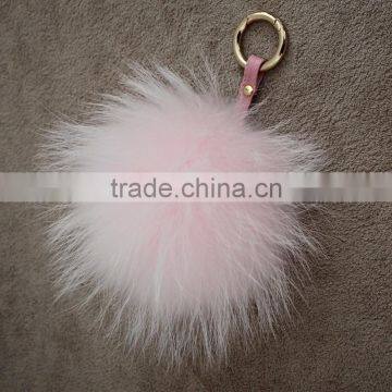 Myfur New Design Charm Bag Key Chains Real Raccoon Fur Pom Accessories photo-3