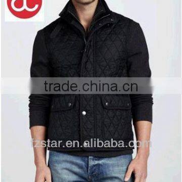 Men's Black Quilted Vest PQ304