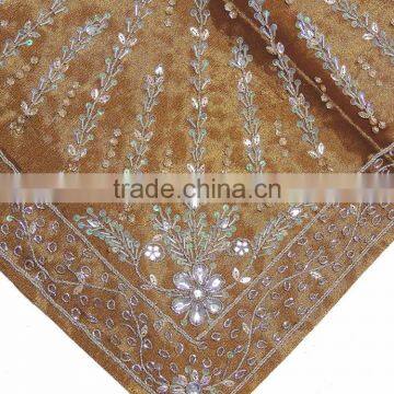 Amber Stylish Beaded Floor Pillow Cover - Handmade Unique Dazzling Euro Sham 24" photo-4