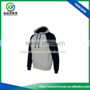 Custom Grey color with black sleeve 100%Cotton Men Sport Hoody