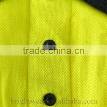 Mens High Visibility Two-tone Reflective Polyester/cotton Chest Pocket Safety Polo Shirt photo-4
