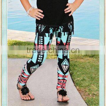 Baby Girls Black & Coral Geometric Leggings - Toddler & Girls Blue