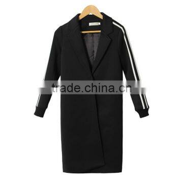 2016 Latest Designs Lady Formal Stripe Winter Women Long Coat photo-4