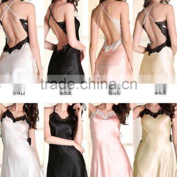 Factory Direct Sale Sexy Emulation Silk Condole Belt Nightgown Ms Summer Sexy Pajamas Household to Take photo-6