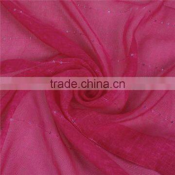 Polyester Scarves & Wraps Rectangle Silver Red Sequins Lady Scarf photo-2