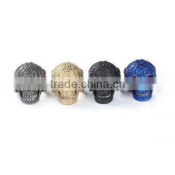 Hot Selling Blue Skull Titanium Steel Punk Unadjustable Rings photo-2
