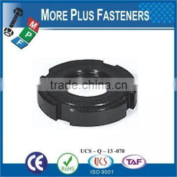 Made in Taiwan Hook Spanner Metric Fine Nylon Insert Round Type Black Phosphate Slotted Steel Round Spanner Nut photo-3