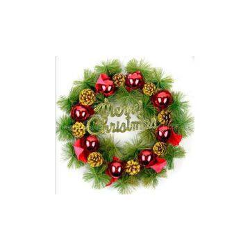 M109 Christmas wreath factory supply balls and pine cones advent wreath