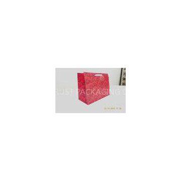 Fancy 157gsm Art Red Custom Printed Paper Gift Bags With Die Cut Handle