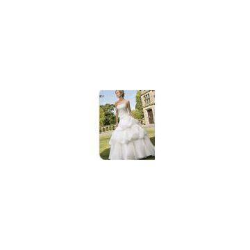 Wedding Wear, Evening Gown with Italian Organza, Charming Lace (61028)