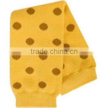 2014 baby leg warmers dot pattern yellow with brown