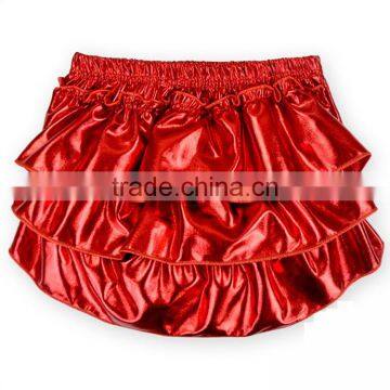 Shabby chic red metallic baby nappy cover,bubble bloomers for kids M5112005