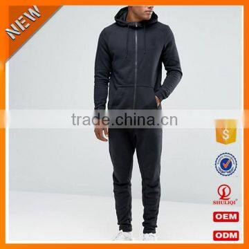 Top design black cotton tracksuit/ add you logo plain tracksuit sportswear H-1810