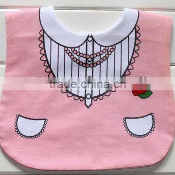 large size 3 layer waterproof absorbent cotton baby pullover bib