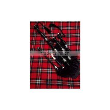 Scottish Highland Full Silver Mount Bagpipe with Velvet Cover