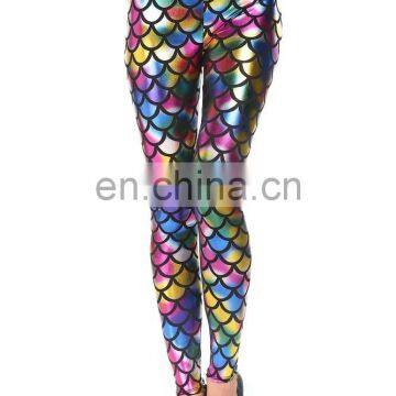 Wholesale Elegant New Arrivals Rainbow Fish Scale Pictures of Women in Tight Leggings photo-4