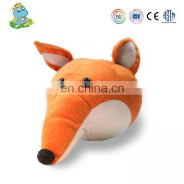 China factory cheap soft fox head stuffed animal wall decoration toy