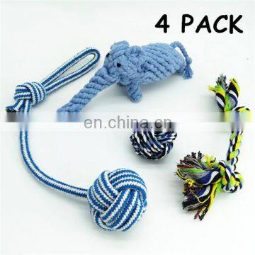 2017 Fashion 4 PACK latex pet toy set with LOGO Wholesale custom squeaky puppy cotton rope dog toys chew