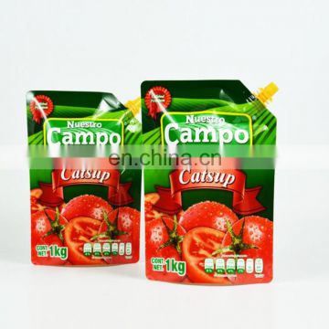 Wholesale Custom 1kg Tomato Sauce Pouch Plastic Spout Pouch / Plastic Drinking Packaging Bag