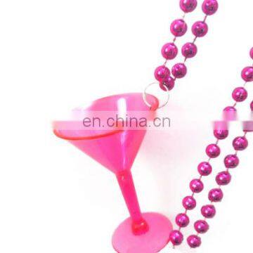 red plastic bead necklace bead with plastic goblet for Irish Festival