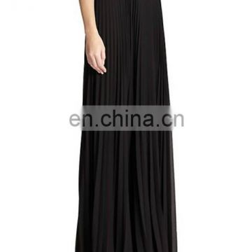 Women Wear Arab Long Skirts Summer Plain Chiffon Pleated Maxi Style Clothing Women's Chiffon Casual Skirt Jls-27 photo-3