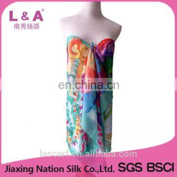 Polyester Chiffon Scarf Women Beach Sarong in Sunmmer