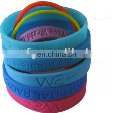 debossed silicone wristband with various color