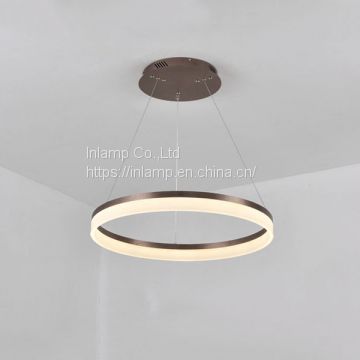 Rose Gold Acrylic LED Pendant Light with 2 Rings